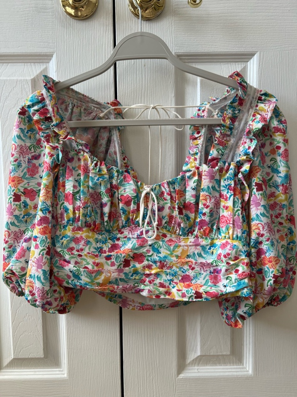 For love and lemons Floral Square-Neck top
